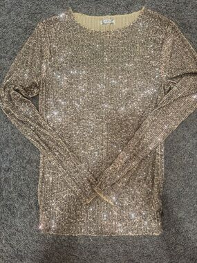 Free People Metallic Gold top sz M